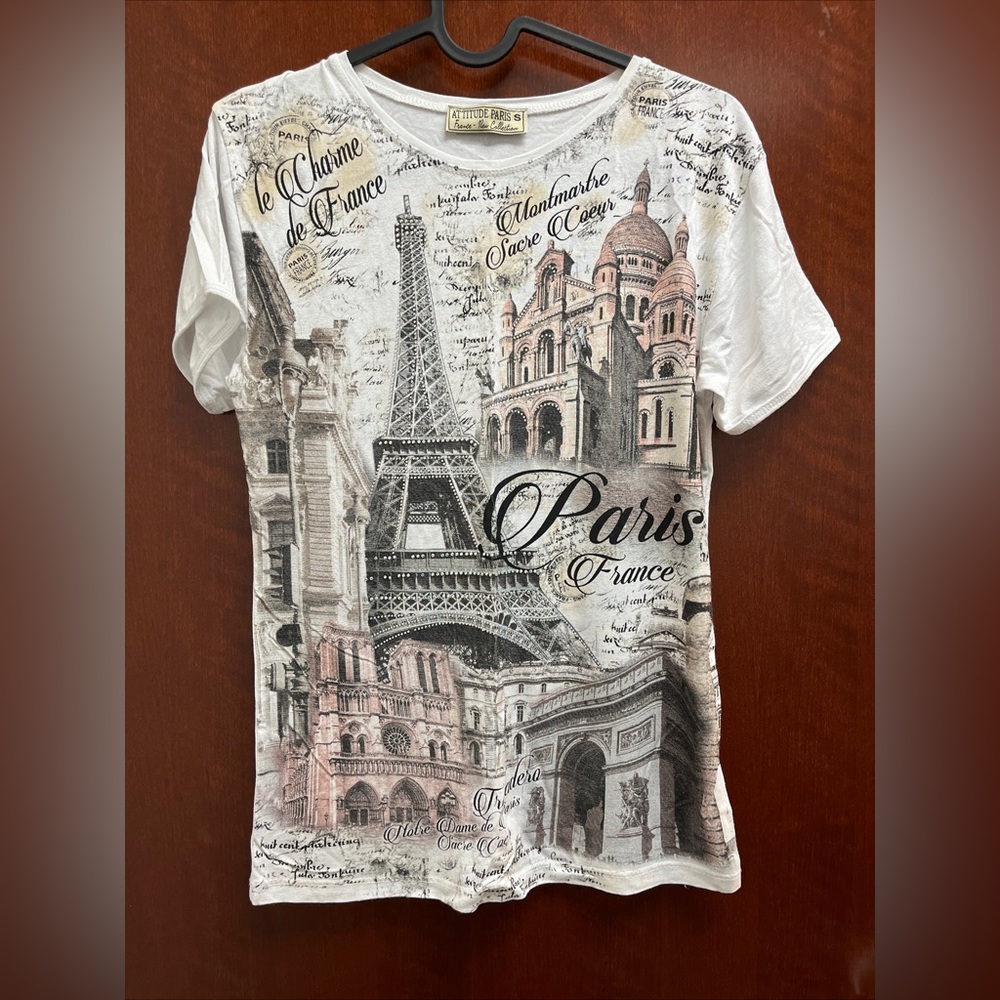 Y2K bedazzled Paris shirt